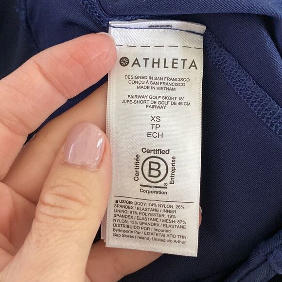 Athleta Women's 16" Fairway Golf Skort Dress Navy Blue Size Extra Small - Picture 12 of 13
